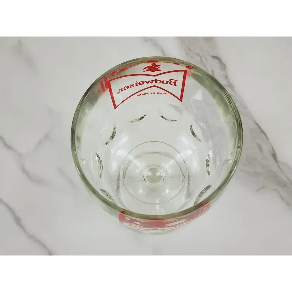 Budweiser Thumbprint Beer Goblet Glass 16oz Chalice Cup Red Logo 6